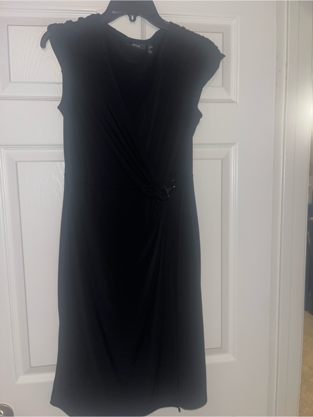 Apt. 9 Black Cap-Sleeve Twist-Waist Midi Dress